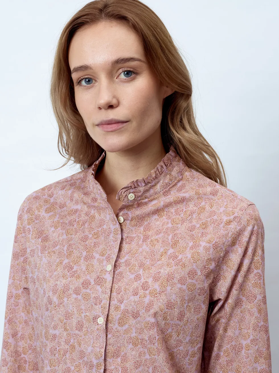 THERESA - Langarm Damenbluse, gewebt